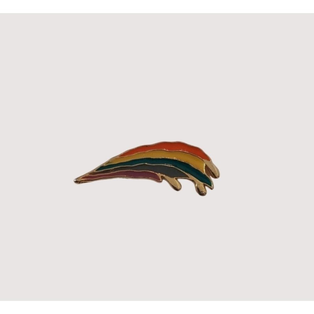 Rainbow Pin Tie Tac Lapel Hat Gold Tone LBGTQ Pride Multicolor Metal .5 x .3 in - Picture 1 of 5